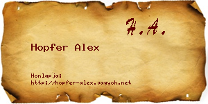 Hopfer Alex névjegykártya